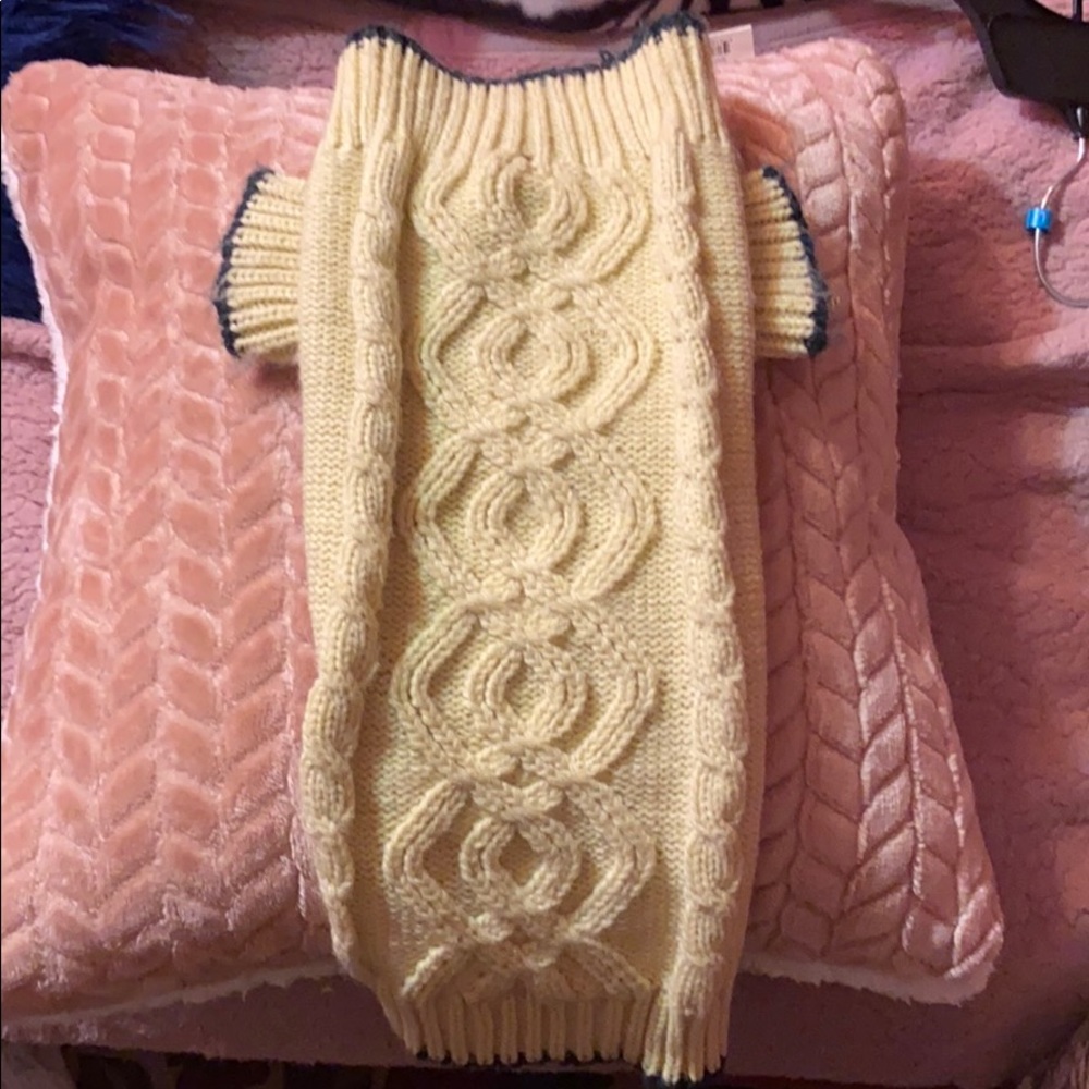 Dog sweater, cable knit turtleneck